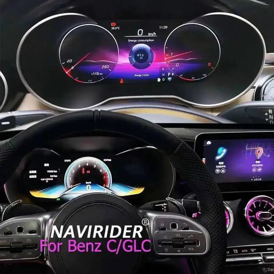 Dashboard Display Car LCD Digital Cluster Virtual Cockpit Speed Meter Head Unit For Benz C