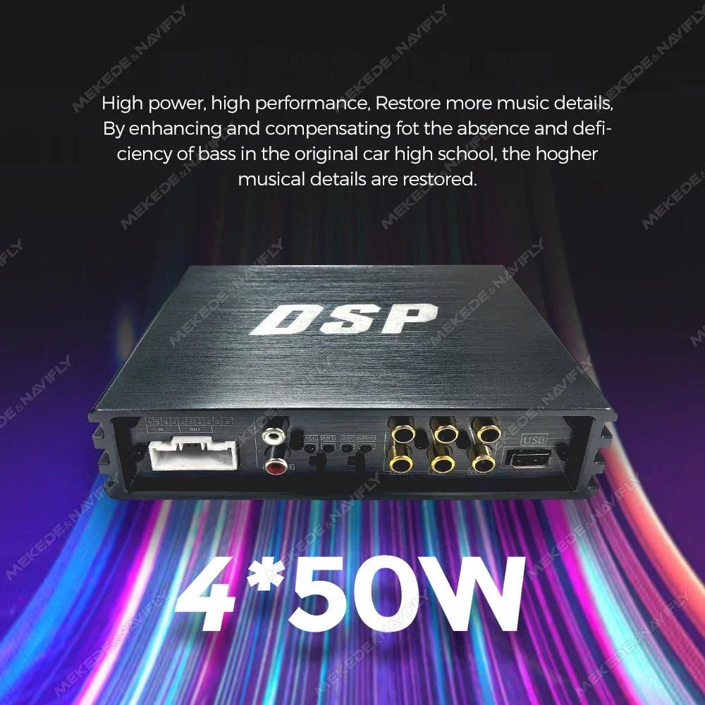 Car DSP 4*50W Amplifier Audio Processor Android Speaker Subwoofer Power 20PIN for Android  | AUTOKITSHOP