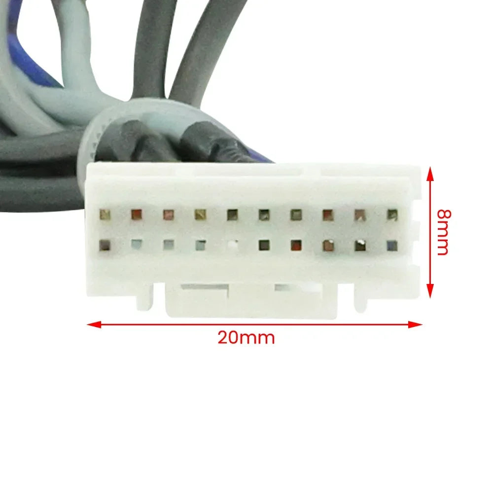 20 Pin RCA Socket CVBS Aux in Subwoofer Amp Control Wire Fan 12V Power Jack Mic Harness fo | AUTOKITSHOP