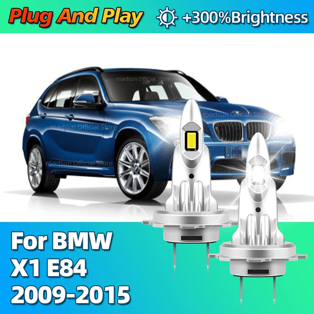 Wireless LED H7 Canbus Headlight High Power 180W CSP 6000K Car Light For BMW X1 E84 2009 2
