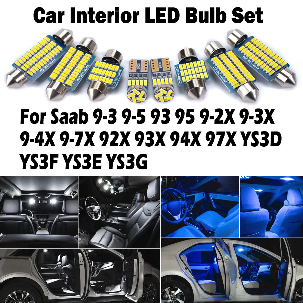 LED Interior Light Kit for Saab 9-3 9-5 93 95 9-2X 9-3X 9-4X 9-7X 92X 93X 94X 97X YS3D YS3F YS3E YS3G Car LED Interio...