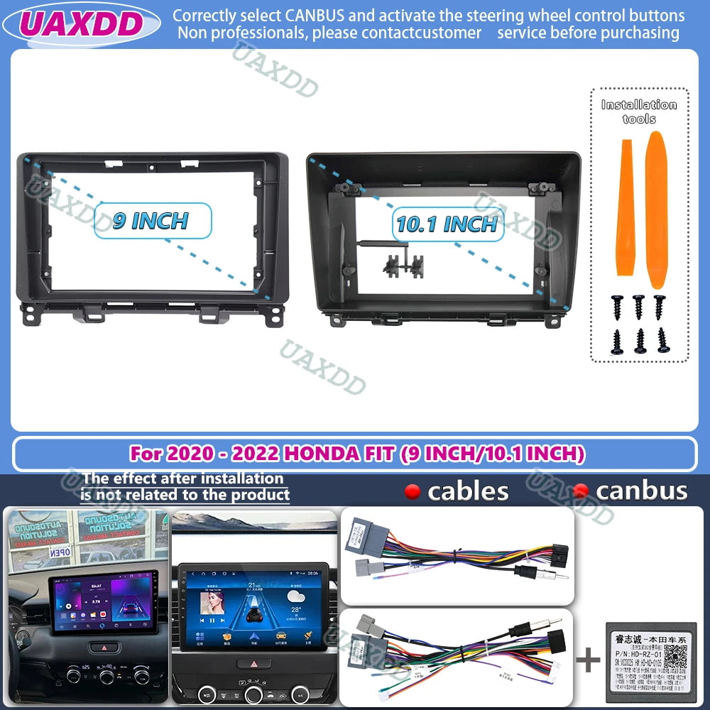 For 2020-2022 Honda Fit 9inch 10.1inch car radio android stereo frame panel fascia dashboa