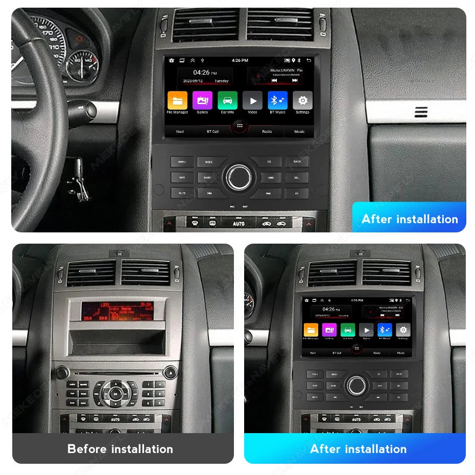 MEKEDE&NAVIFLY Intelligent Car audio system Car Radio For Peugeot 407 cc SW 407CC 2004 - 2