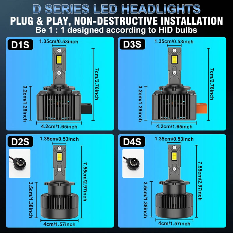 D3S LED Headlight Bulbs 30PCS 9570 CSP HID D1S D2S D4S D5S D8S Canbus D1R D2R D3R D4R Xeno