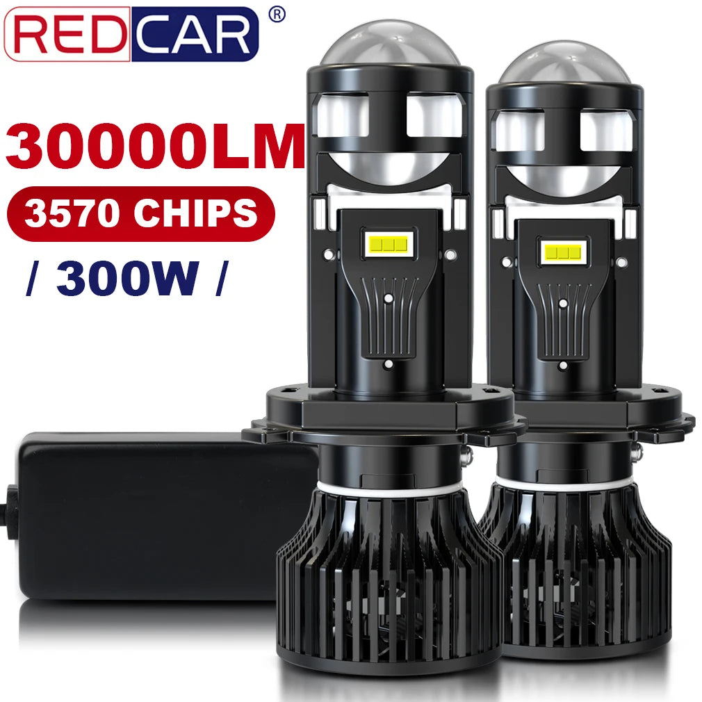 300W 30000LM Bi LED H4 LED Projector Lens Headlight Canbus Auto H4 LED Light Bulb Auto Mot
