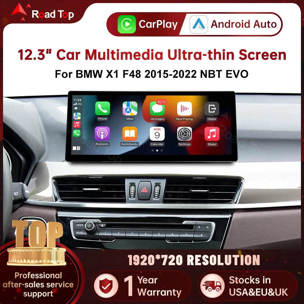 RoadTop 12.3' Wireless Carplay Car Multimedia Touch Screen iDrive Android Auto Head Unit F | AUTOKITSHOP