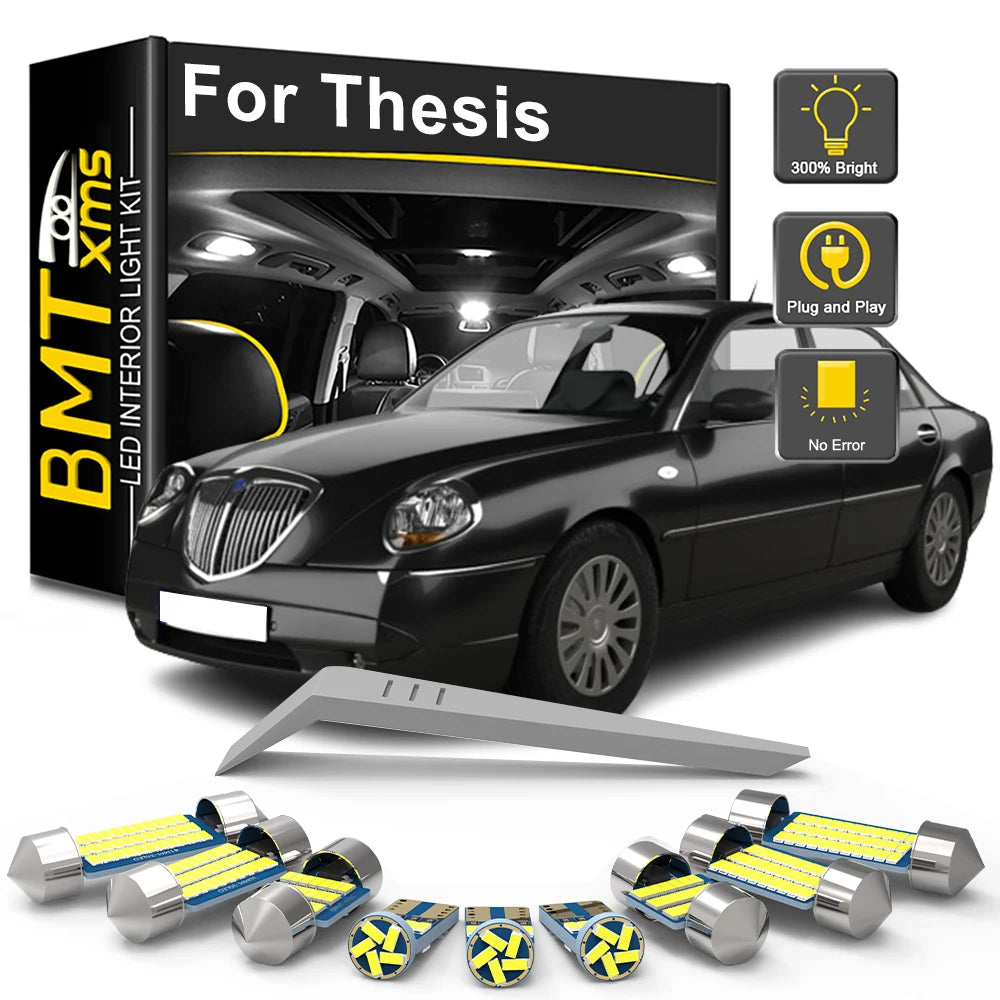 10-Piece LED Interior Light Kit for Lancia Thesis - Canbus Error-Free Bulbs | AUTOKITSHOP