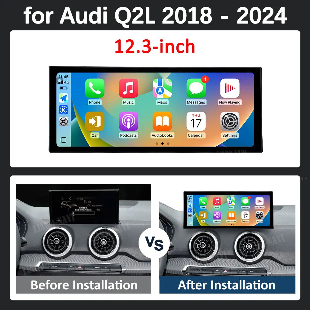 for Audi Q2L 2018 - 2024 Car Radio Video Multimedia Player Android 16 GPS Navigation 4G Ca