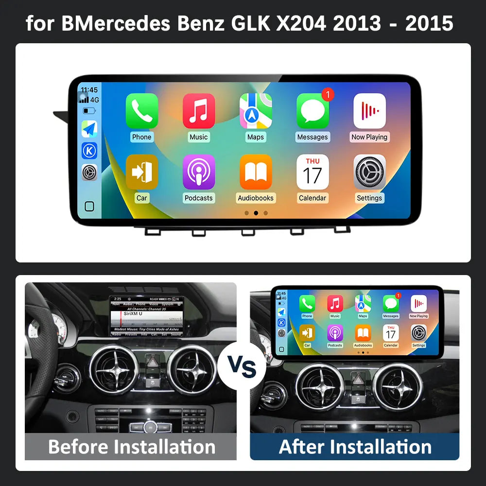 QLED Touch Screen BT for Mercedes Benz GLK X204 2013 - 2015 Android 16 Car Radio Multimedi
