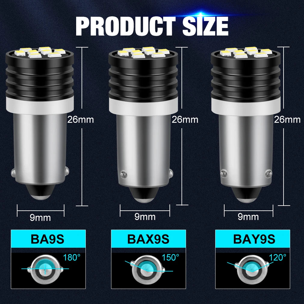 Canbus BA9S LED H6W T4W BAX9S H21W BAY9S LED T2W T3W H5W Car Reverse Lights Parking Licens