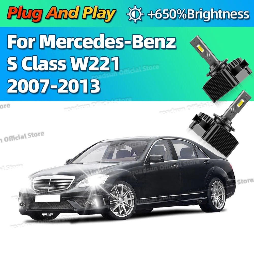 D1S Headlight LED Canbus Lamps Car Lights 6000K For Mercedes Benz S Class W221 2007 2008 2