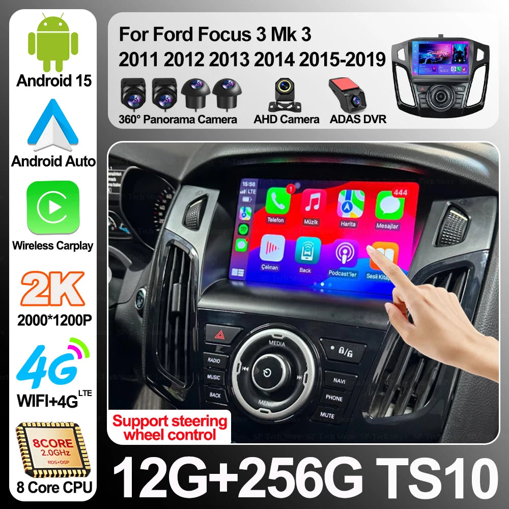 Android 16 Car Radio For Ford Focus 3 Mk 3 2011 2012 2013 2014 2015-2019 Multimedia Video  | AUTOKITSHOP