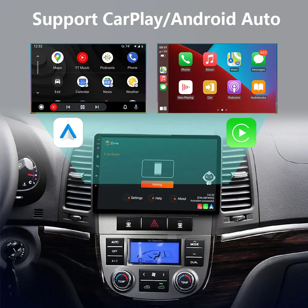 Android 16 For Hyundai Santa Fe 2 2006 - 2012 Auto Radio Stereo Multimidia Player GPS Navi