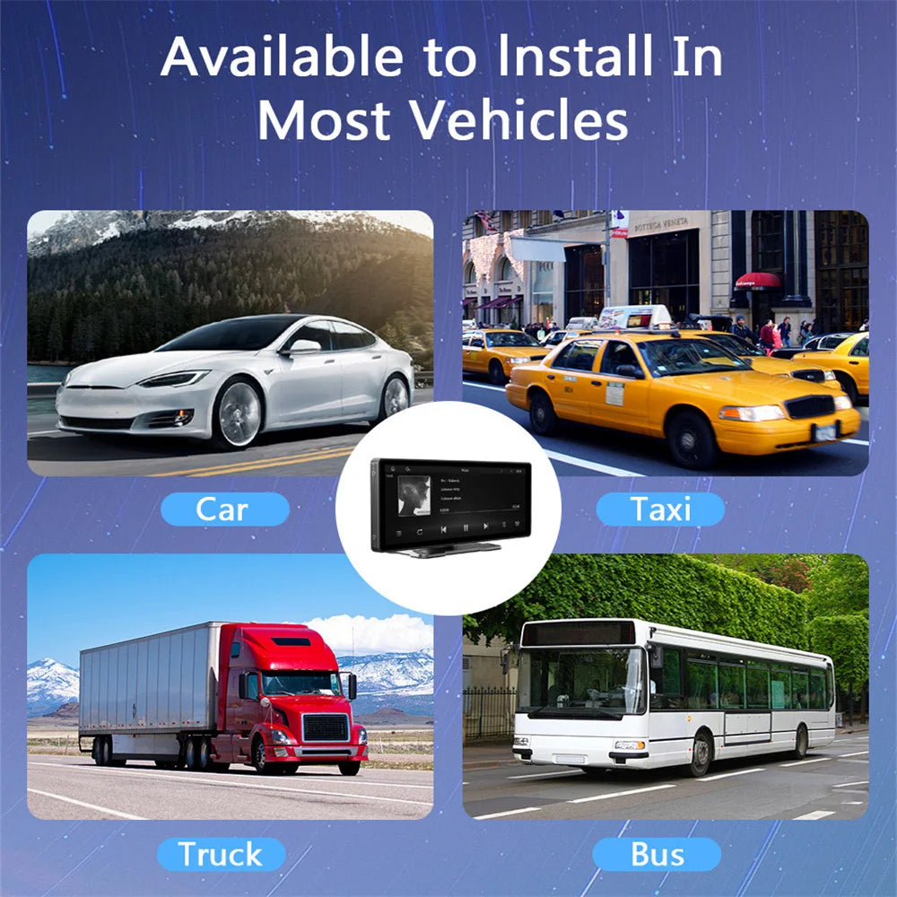 Portable 9.3" IPS Screen Multimedia Player Compatible with Wireless CarPlay Android Auto M