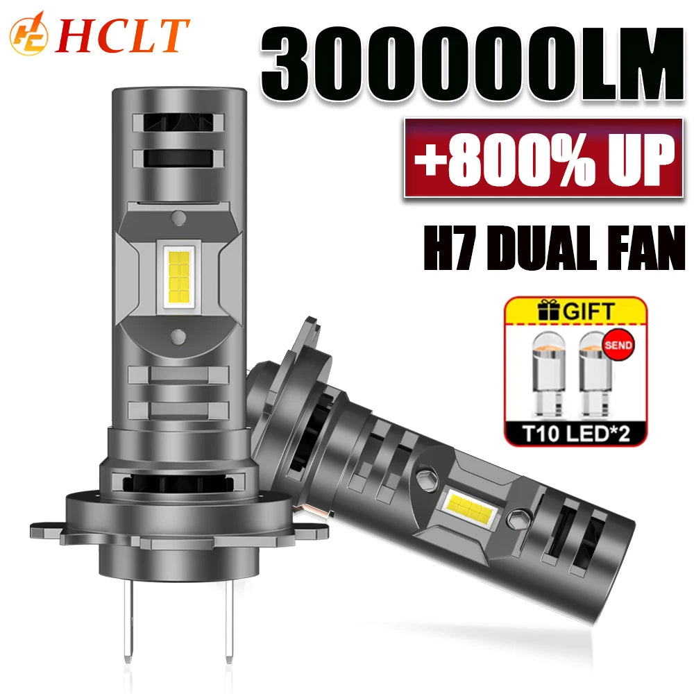 H7 LED Bulb Canbus H7 1000W 300000LM CSP Led Car Headlights With Dual Fan Cooling Turbo 1: