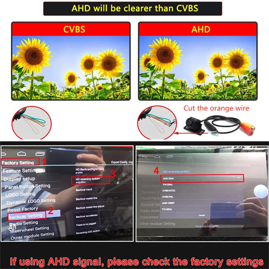 AHD/CVBS 170° Wide Angle Starlight Night Vision Car Rear View Reversing Camera