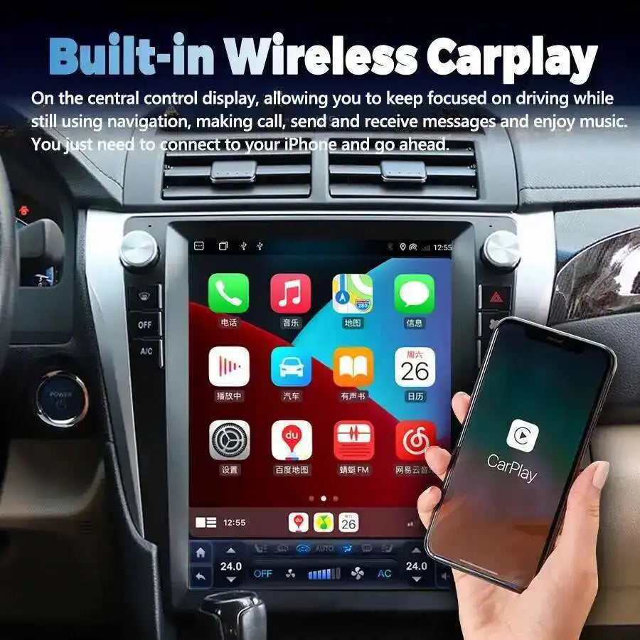 256GB CarPlay 12.1inch Android 15 Screen For Toyota Camry XV 50 55 2012-2017 2din Radio Mu | AUTOKITSHOP