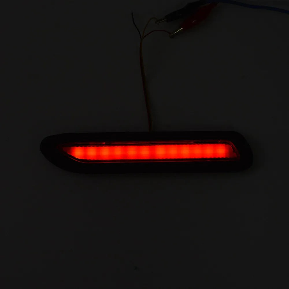 1 Pair Car Fog Red Lens Rear Bumper Reflector Tail Brake SMD LED Light Fog Warning Light