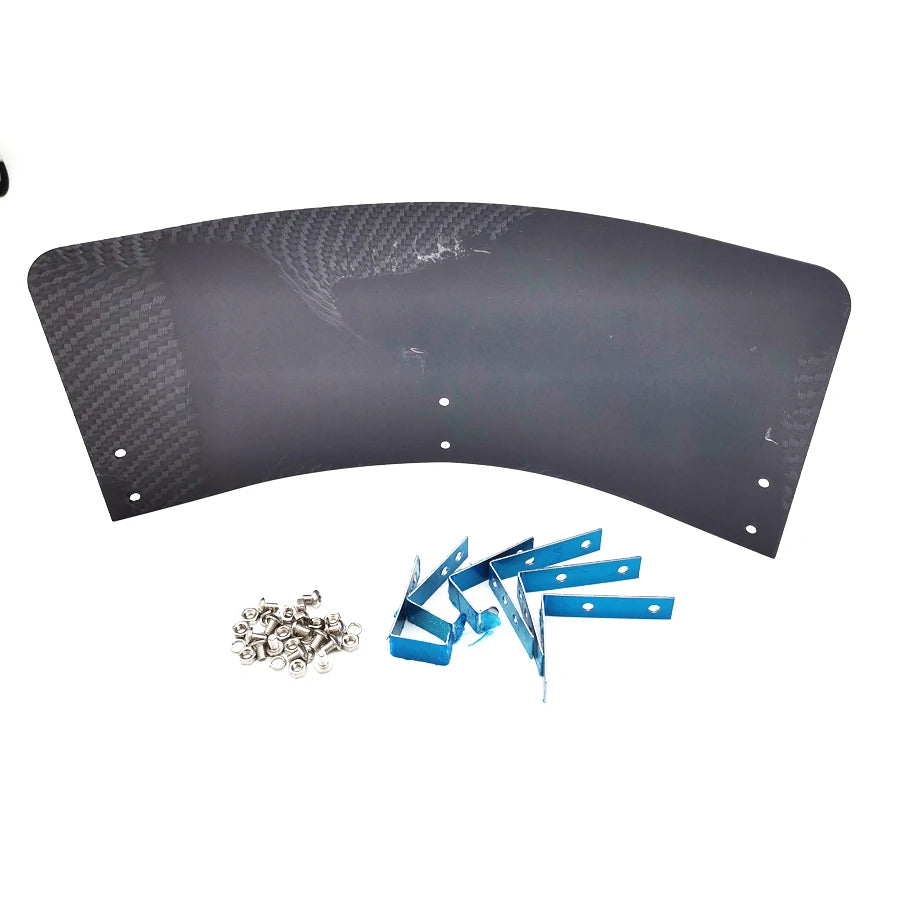 Car 2.5"-5.5" Cold Air Intake Filter Cover Heat Shield Carbon Fiber Look Metal