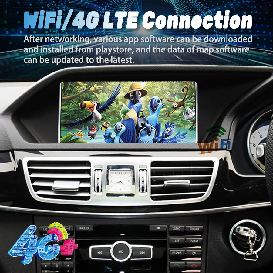 8inch DSP Qualcmm 668S AHD Screen For Benz E W207 A207 C207 2014 Android 14 Navi BT Wirele