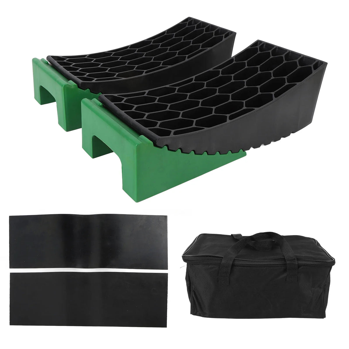 6Pcs Curved Leveling Block 35000lb Load Capacity Portable RV Curved Leveler with Anti Slip Pads  - Automotive LED Light