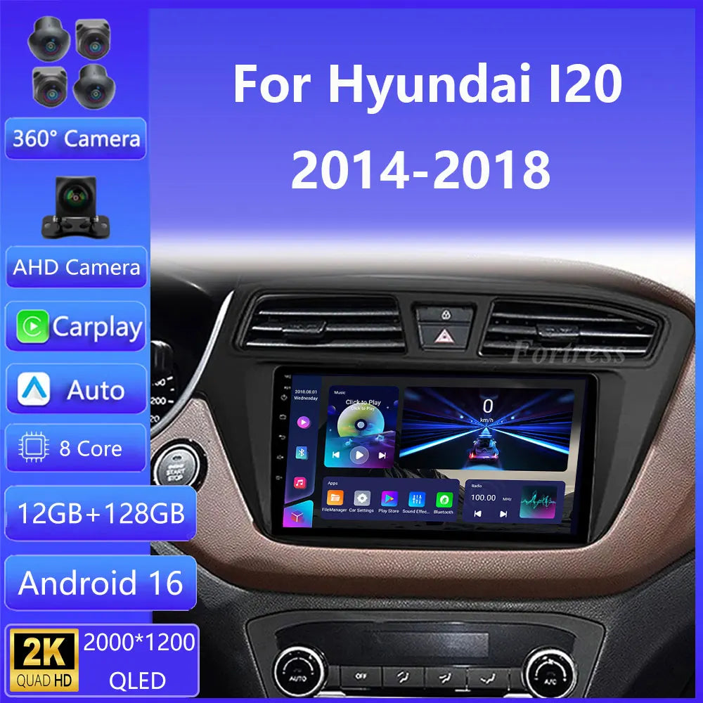 Android 16 For Hyundai I20 2015 2016 2017 2018 Auto Radio Stereo Head Unit Multimedia Vide