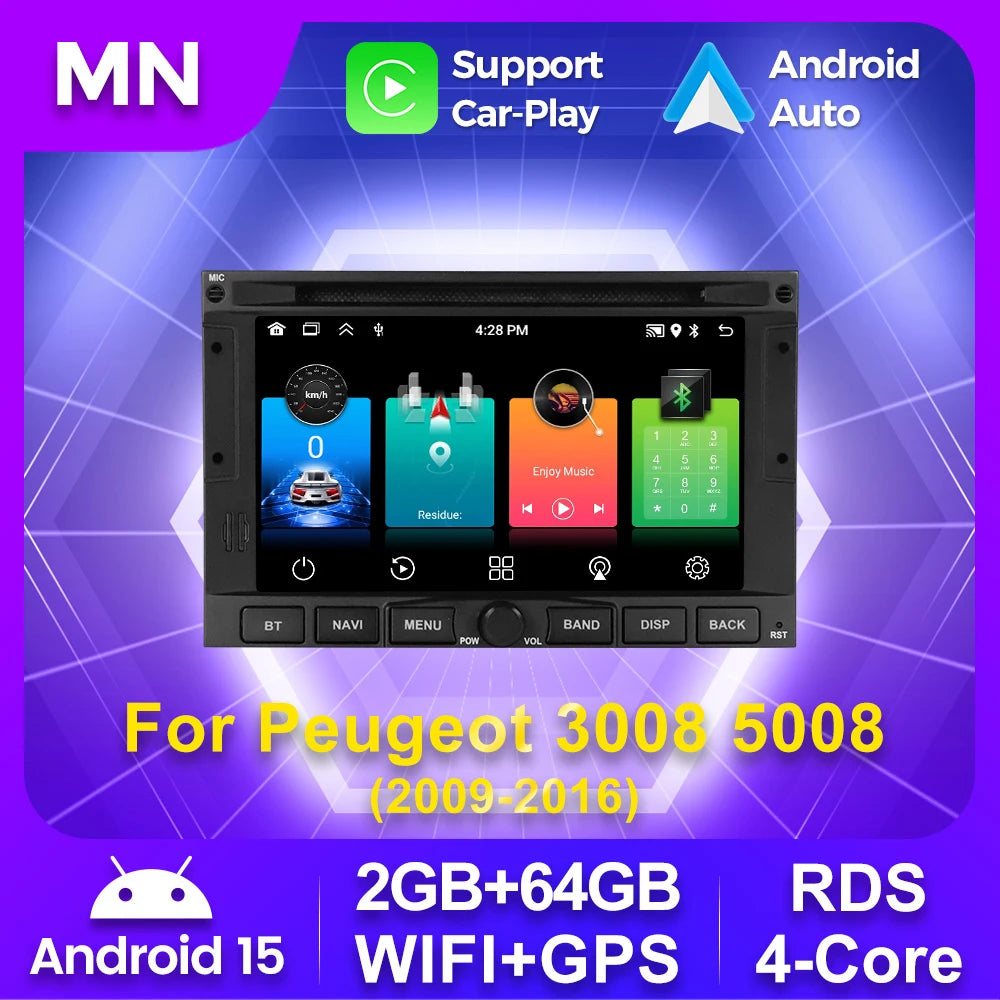 MEKEDE Android Auto Car Radio Autoradio for Peugeot 3008 2009 -2015 Car Intelligent System | AUTOKITSHOP
