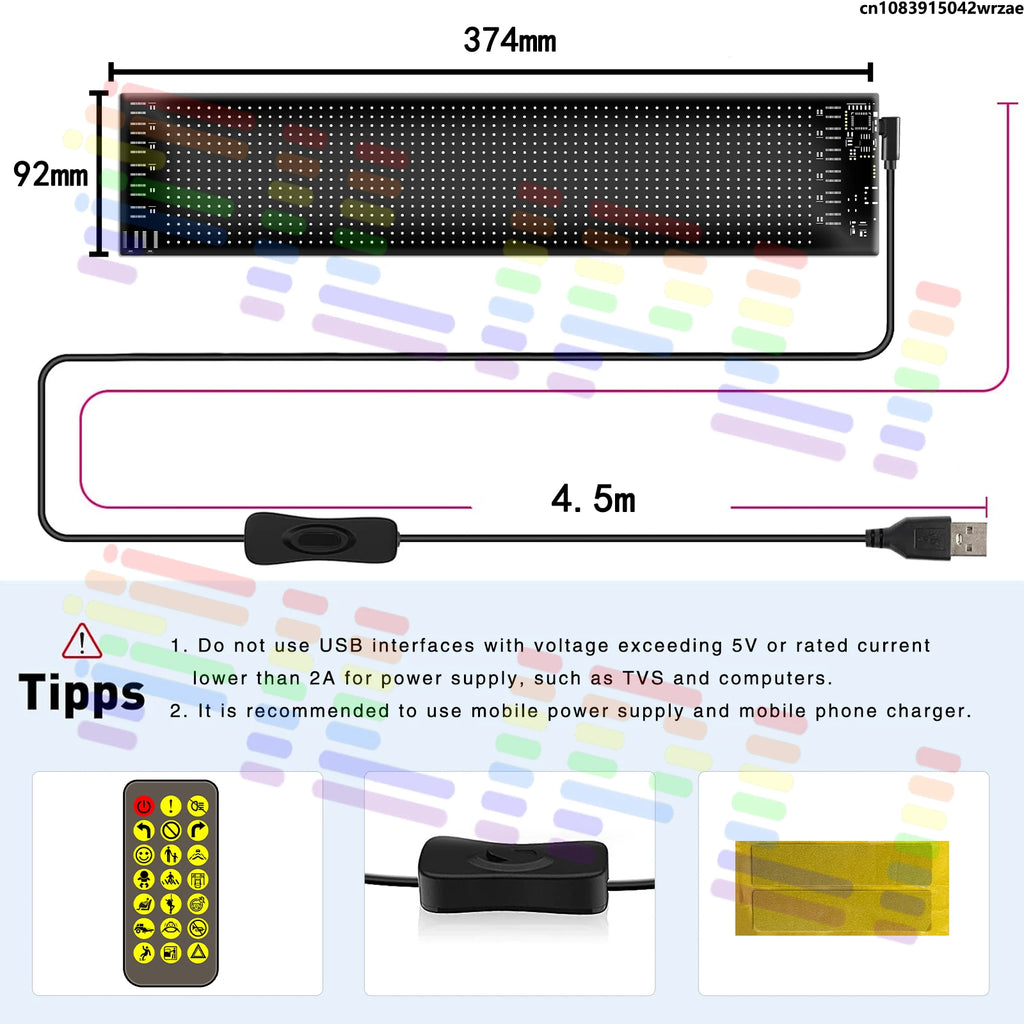 Truck Eye LED DIY Matrix Pixel Panel led Display Car Sign Animation Bluetooth App Control  | AUTOKITSHOP