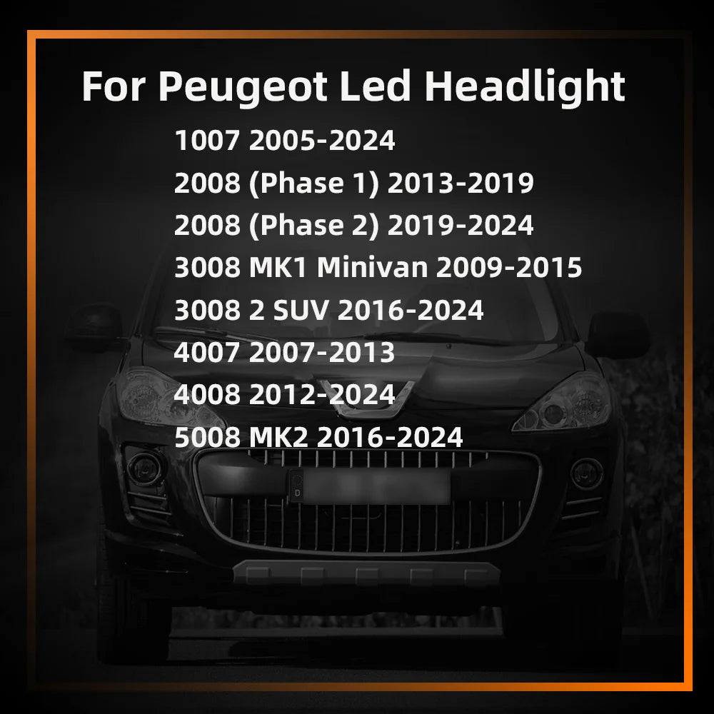 2-Piece LED Interior Light Kit for Peugeot 2005-2016 - Canbus Dome Map Door Trunk Bulbs | AUTOKITSHOP