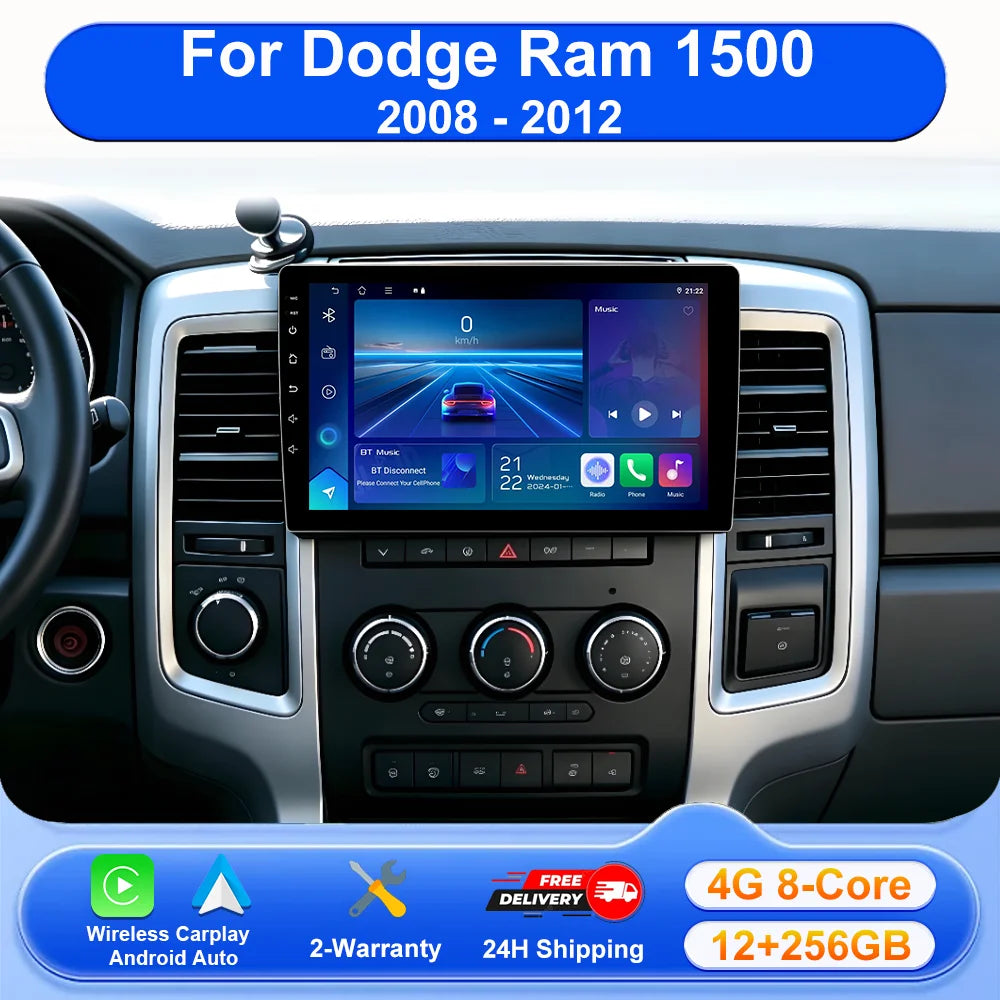 Android 16 For Dodge Ram 1500 2008 - 2012 Carplay Car Radio Multimedia Navigation Gps Auto
