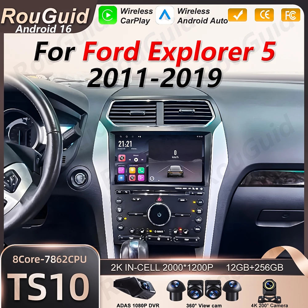 Bluetooth Car Radio For Ford Explorer 5 2011 2012 2013 2014 2015 2016-2019 Android 16 Carp | AUTOKITSHOP
