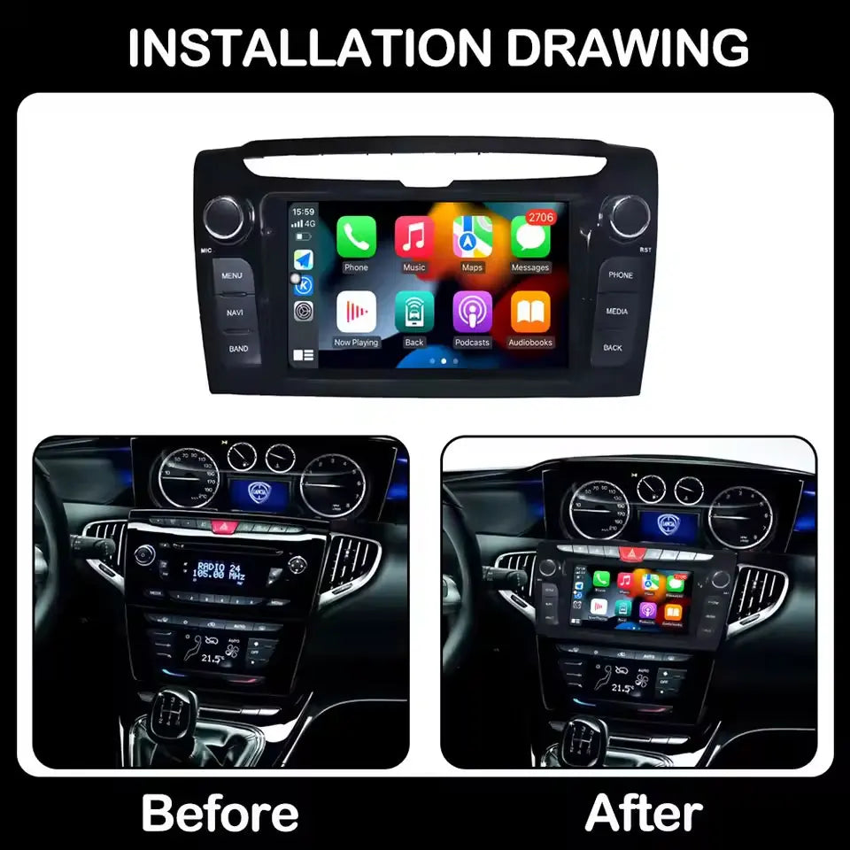 Wireless Carplay Android 16 Auto For Lancia YPSILON 2011 2012 2013 - 2016 Car Video Radio  | AUTOKITSHOP