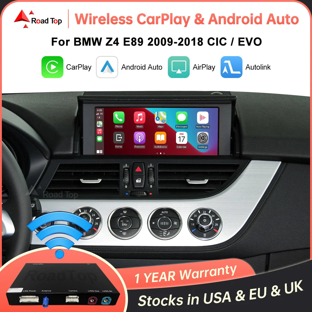 RoadTop Wireless CarPlay Android Auto for BMW Z4 E89 2009-2018 CIC EVO System, with Airpla | AUTOKITSHOP