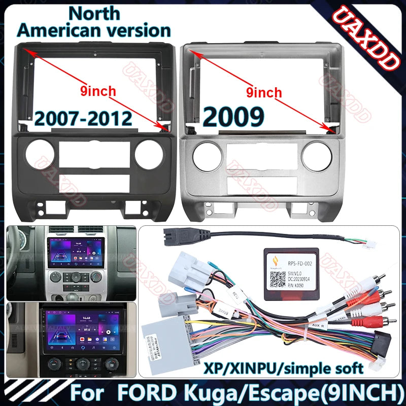 For FORD 2007-2012 Kuga-Escape 9INCH Car Radio Android Stereo Audio Screen Multimedia Vide