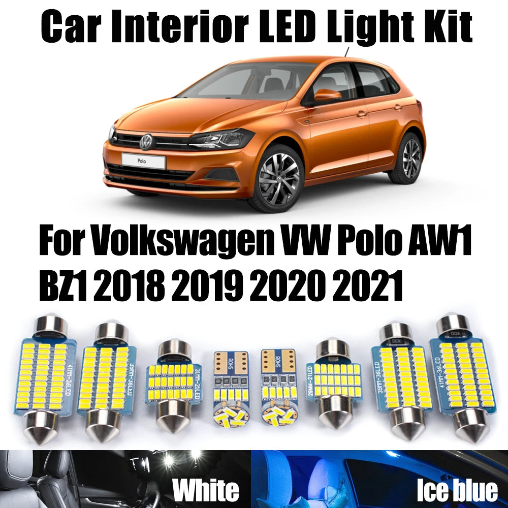 10-Piece LED Interior Light Kit for Volkswagen BZ1 AW1 - Canbus Error-Free Interior Bulbs