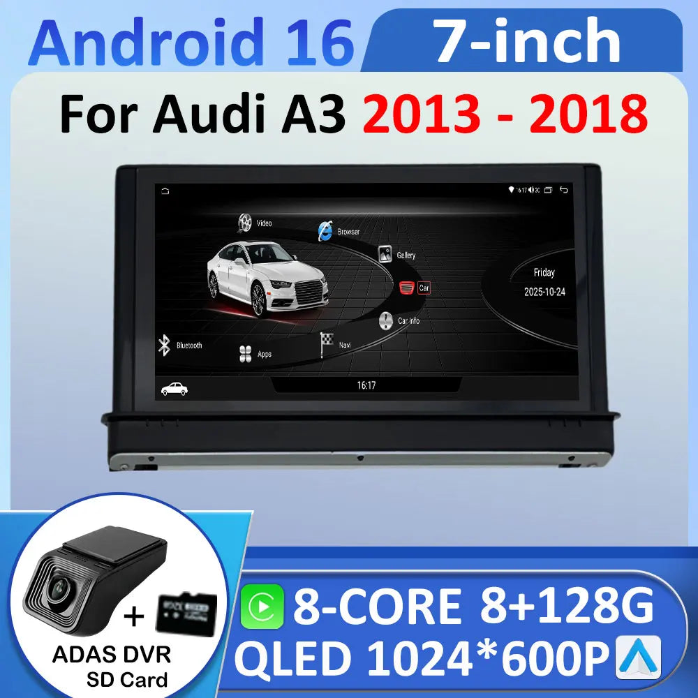 7 inch Android 16 System for Audi A3 2013 2014 - 2018 Car Multimedia Radio Player IPS Touc | AUTOKITSHOP
