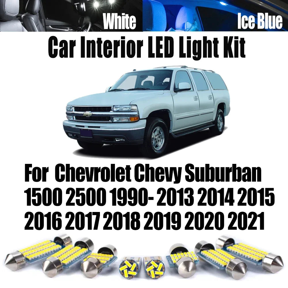 LED Interior Light Kit for Chevrolet Chevy Suburban 1990- 2019 - Canbus Dome Map Door Trunk Bulbs | AUTOKITSHOP