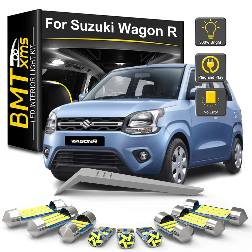 7-Piece LED Interior Light Kit for Suzuki Wagon R R+ 2008-2011 - Canbus Dome Map Door Trunk Bulbs | AUTOKITSHOP