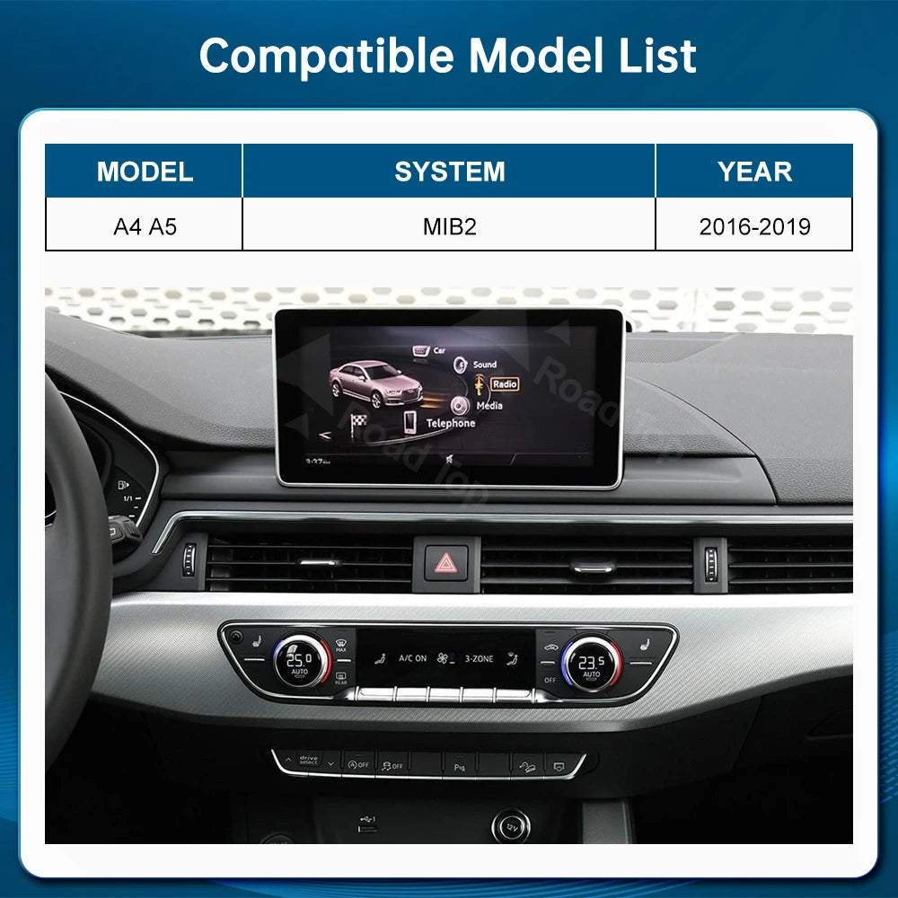 RoadTop 12.3'' Linux Touch Screen Car Multimedia Display For Audi A4 A5 2016-2019 Wireless | AUTOKITSHOP