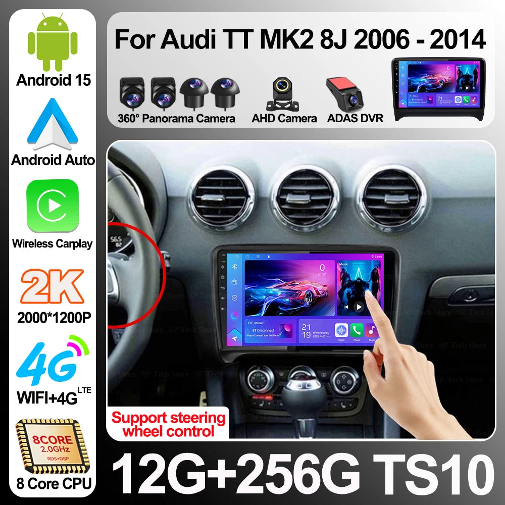 Android 16 For Audi Tt Mk2 8j 2006-2014 Car Radio Video Multimedia Player Android Auto Gps | AUTOKITSHOP