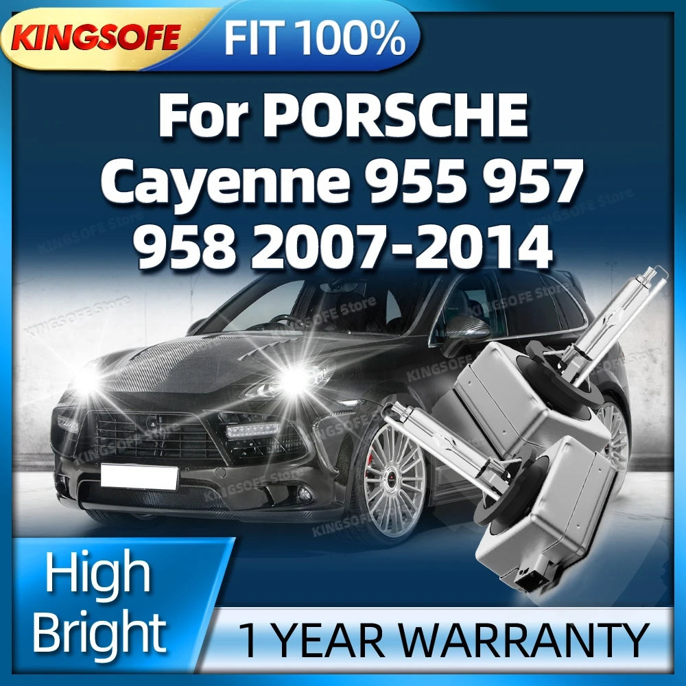 High Bright D1S 6000K White HID Xenon Headlight Bulb For PORSCHE Cayenne 955 957 958 2007-