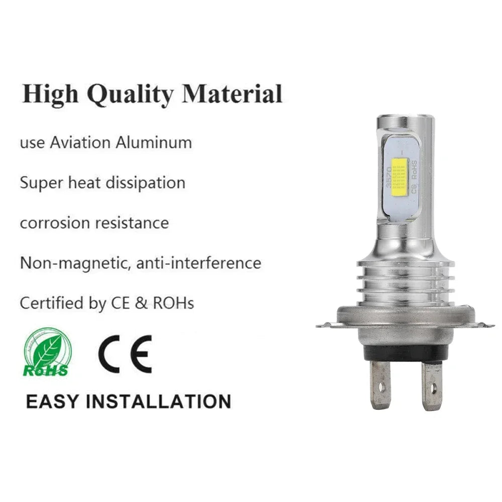 Super H4 LED Car Headlight H7 H11 HB3 HB4 9005 9006 H1 Car Bulbs Fog Lights 12V 24V 80W 60