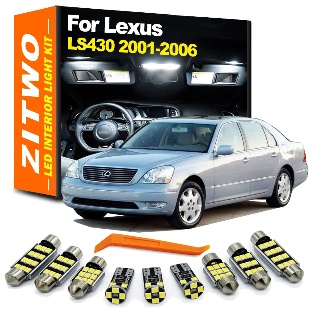 ZITWO 23Pcs Complete LED Interior Dome Map Door Light Kit For Lexus LS LS430 2001 2002 2003 2004 2005 2006 License Plate Lamp