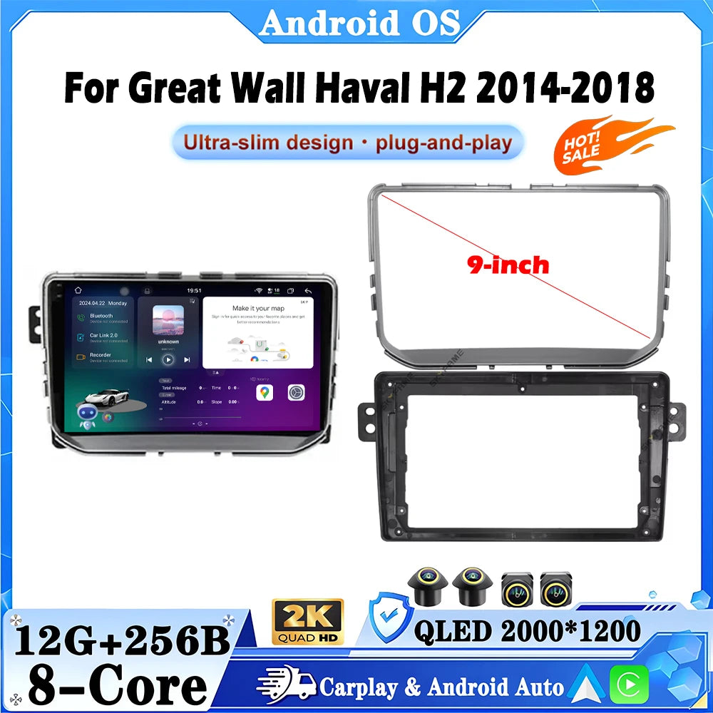 9 lnch 4G+WIFI Android 16 For Great Wall Haval H2 2014-2018 Car Radio Multimedia Video Pla