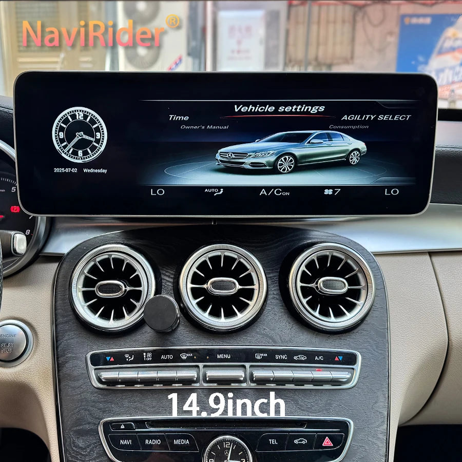 14.9inch For Mercedes Benz C Class GLC 2015-2018 NTG 5.0 Car Radio Android Screen Multimed