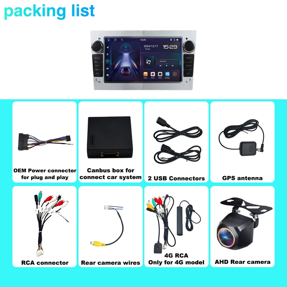 Android 15 Car Radio For Opel Astra H G J Zafira B Corsa C D Antara Vectra Vivaro GPS RDS