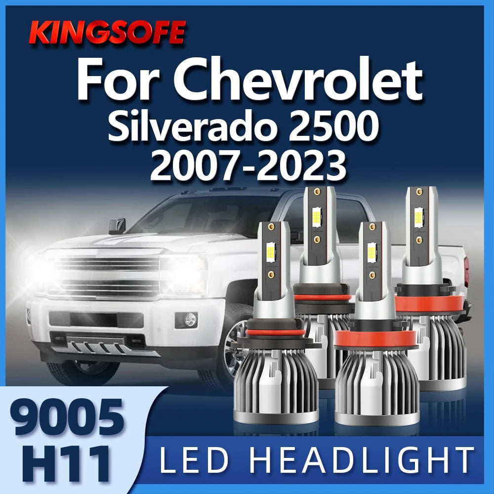 LED Headlights Lamp High Beam Low Beam H11 9005 Car Bulb For Chevrolet Silverado 2500 2013