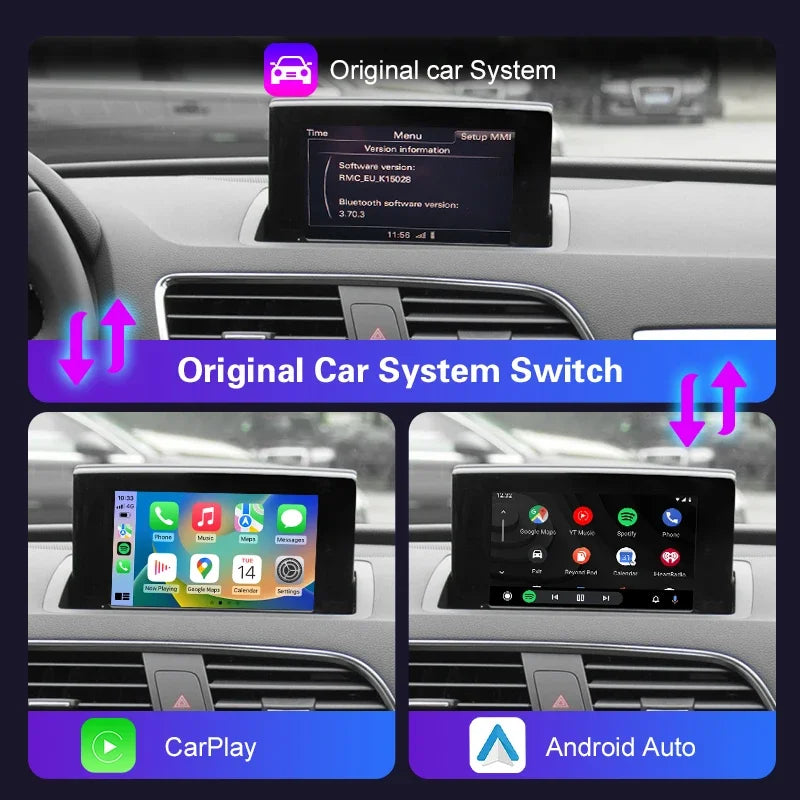 Wireless CarPlay for Audi A1 Q3 2012-2018 RMC/HN Android Auto Interface, with Mirror Link