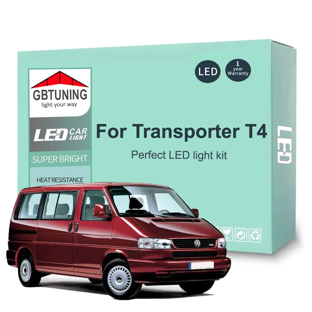 14-Piece LED Interior Light Kit for VW Volkswagen Transporter T4 1990-2003 - Canbus Dome Map Door Trunk Bulbs | AUTOK...