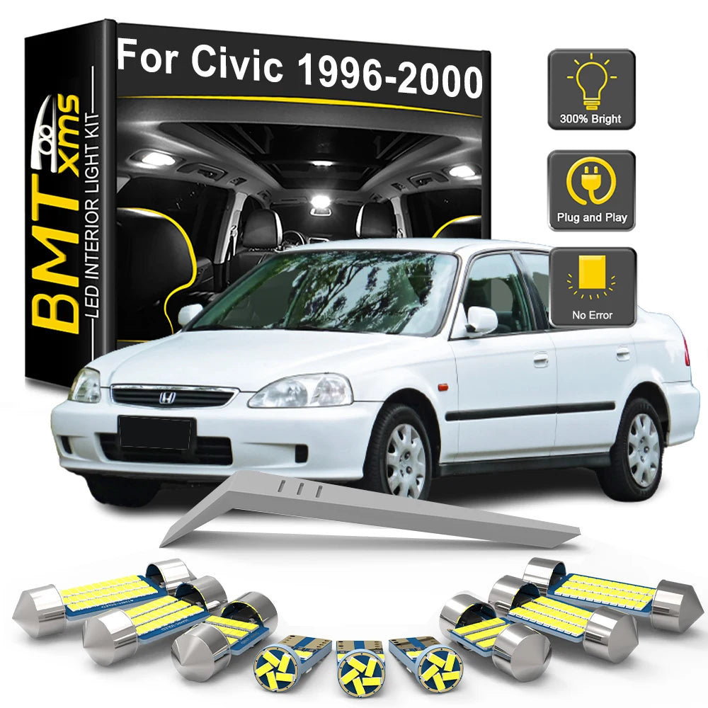 9-Piece LED Interior Light Kit for Honda Civic VI MK6 EJ EK - Canbus Error-Free Bulbs | AUTOKITSHOP